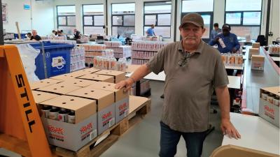 André op afdeling rood, waar hij werkt 