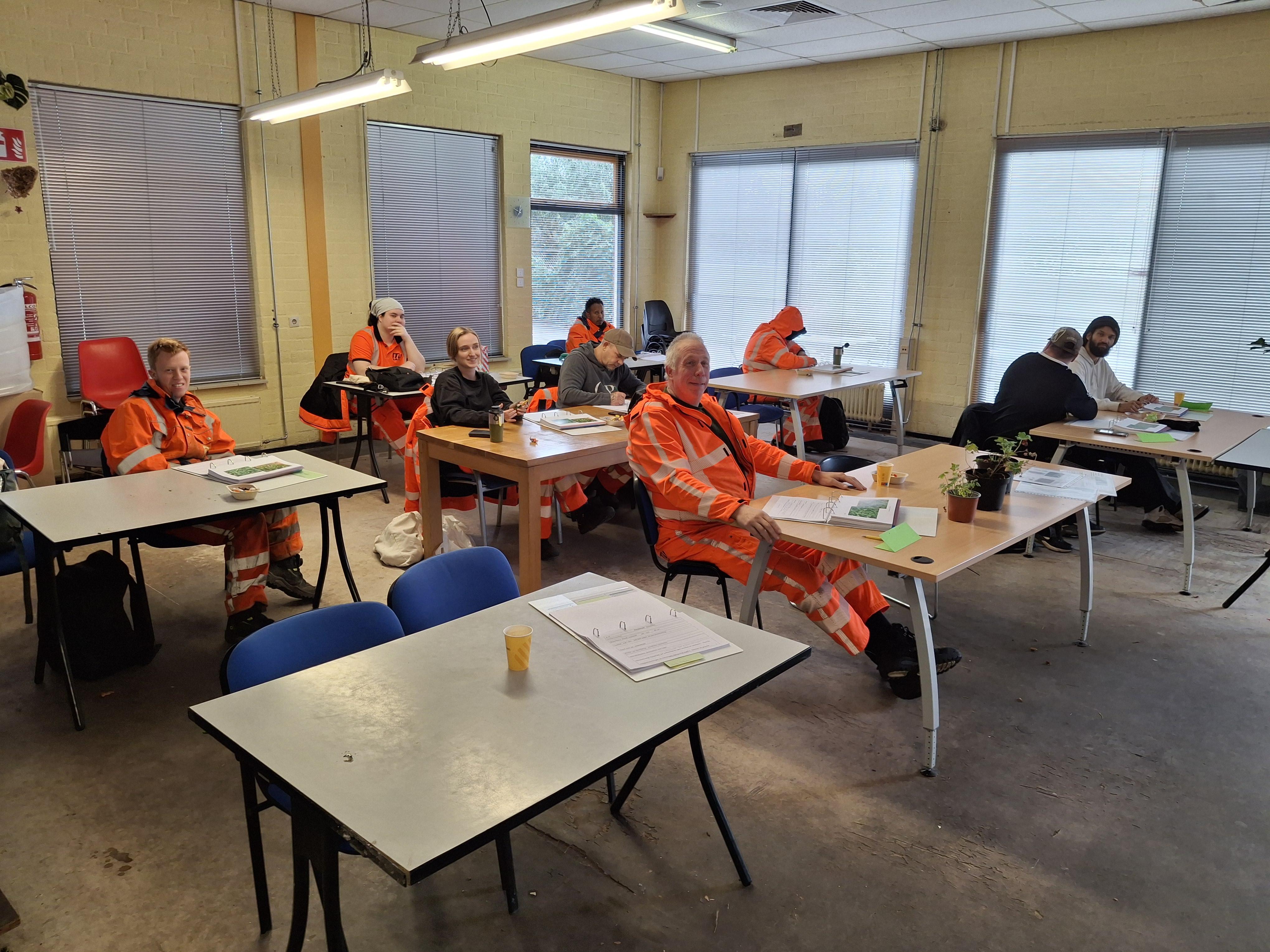 De groencollega's in het leslokaal